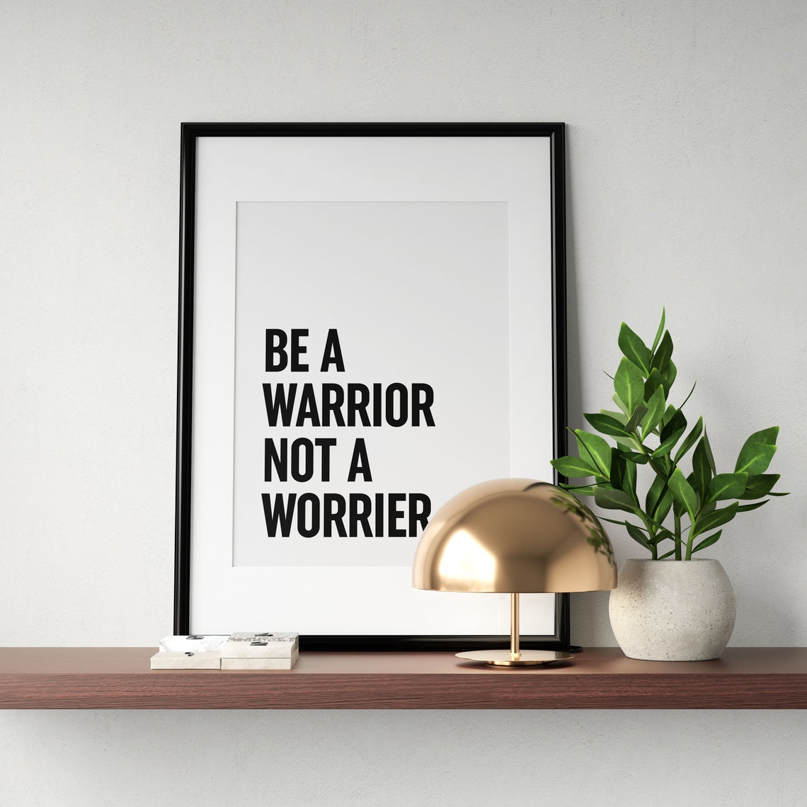 Be A Warrior Not A Worrier Motivational Quote Poster Office Gym - Image 3
