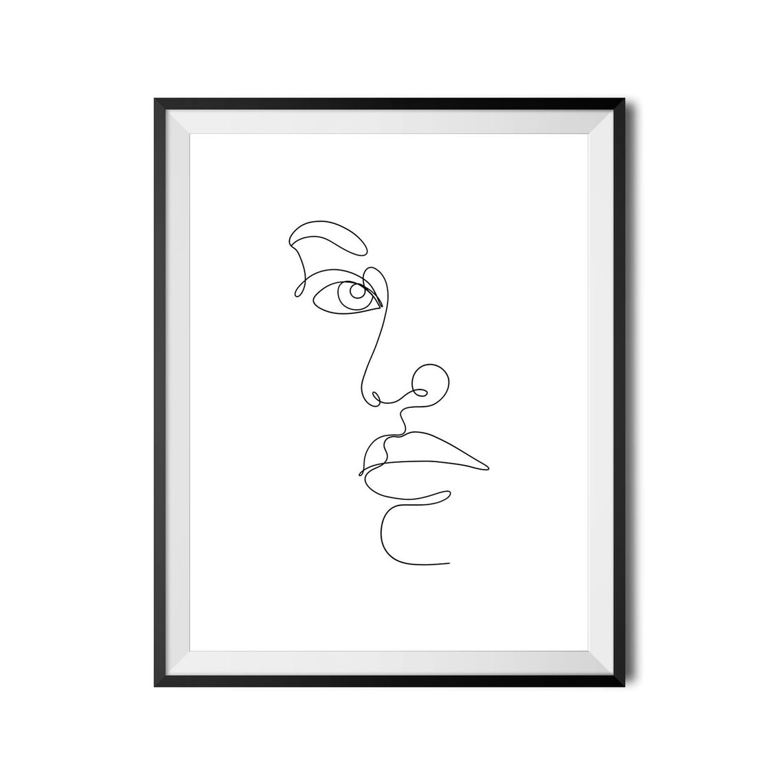 Abstract Single Line Face Drawing Minimalist Wall Decor Art Print - Image 4