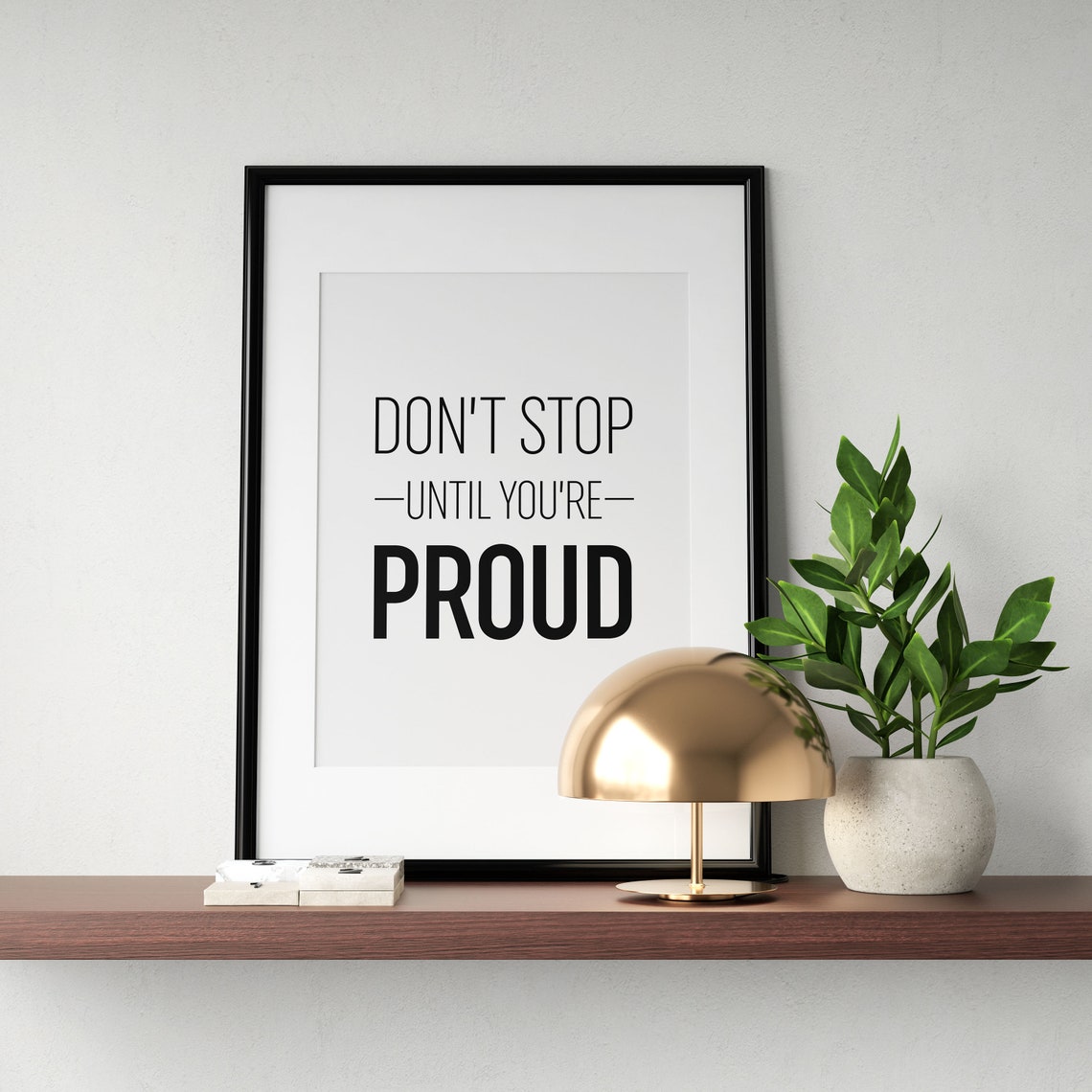 Don't Stop Until You're Proud Gym Motivation Fitness Quote Poster - Image 3