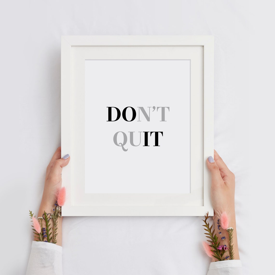 Do Not Quit Two Tone Typography Bold Motivational Quote Poster - Image 2