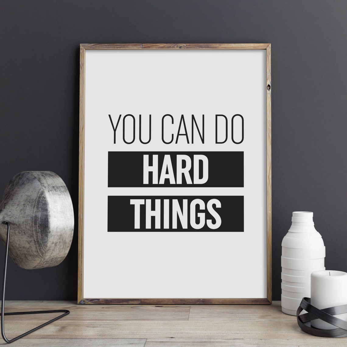 You Can Do Hard Things Bold Block Letter Motivation Wall Art - Image 2