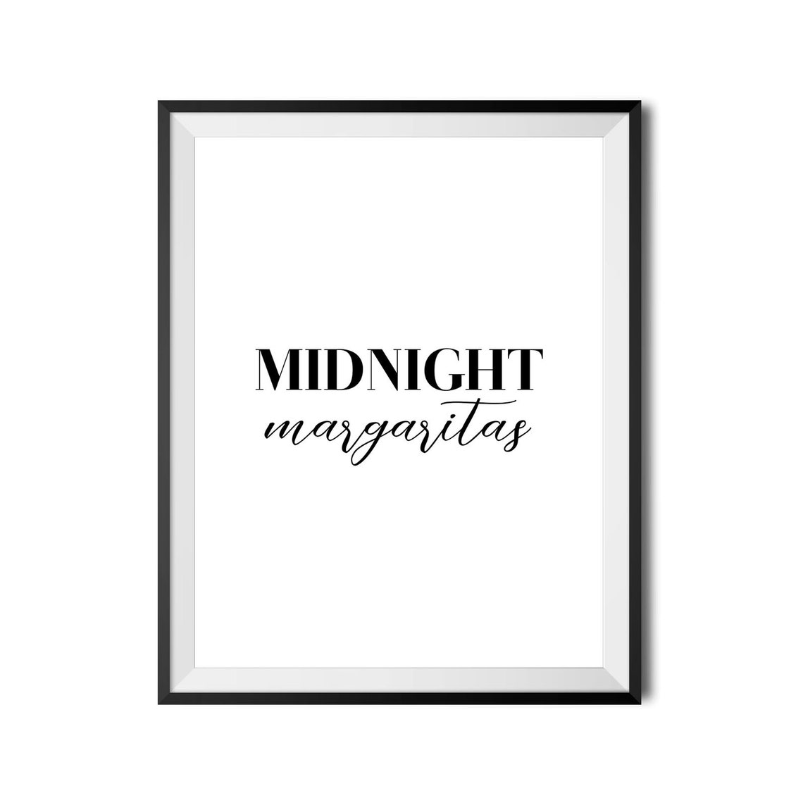 Midnight Margaritas Script Cocktail Bar Quote Wall Decor Poster - Image 4