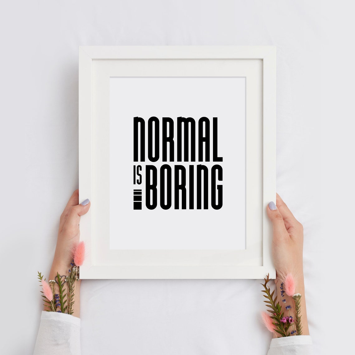 Normal Is Boring Bold Black Office Typography Motivational Poster - Image 3