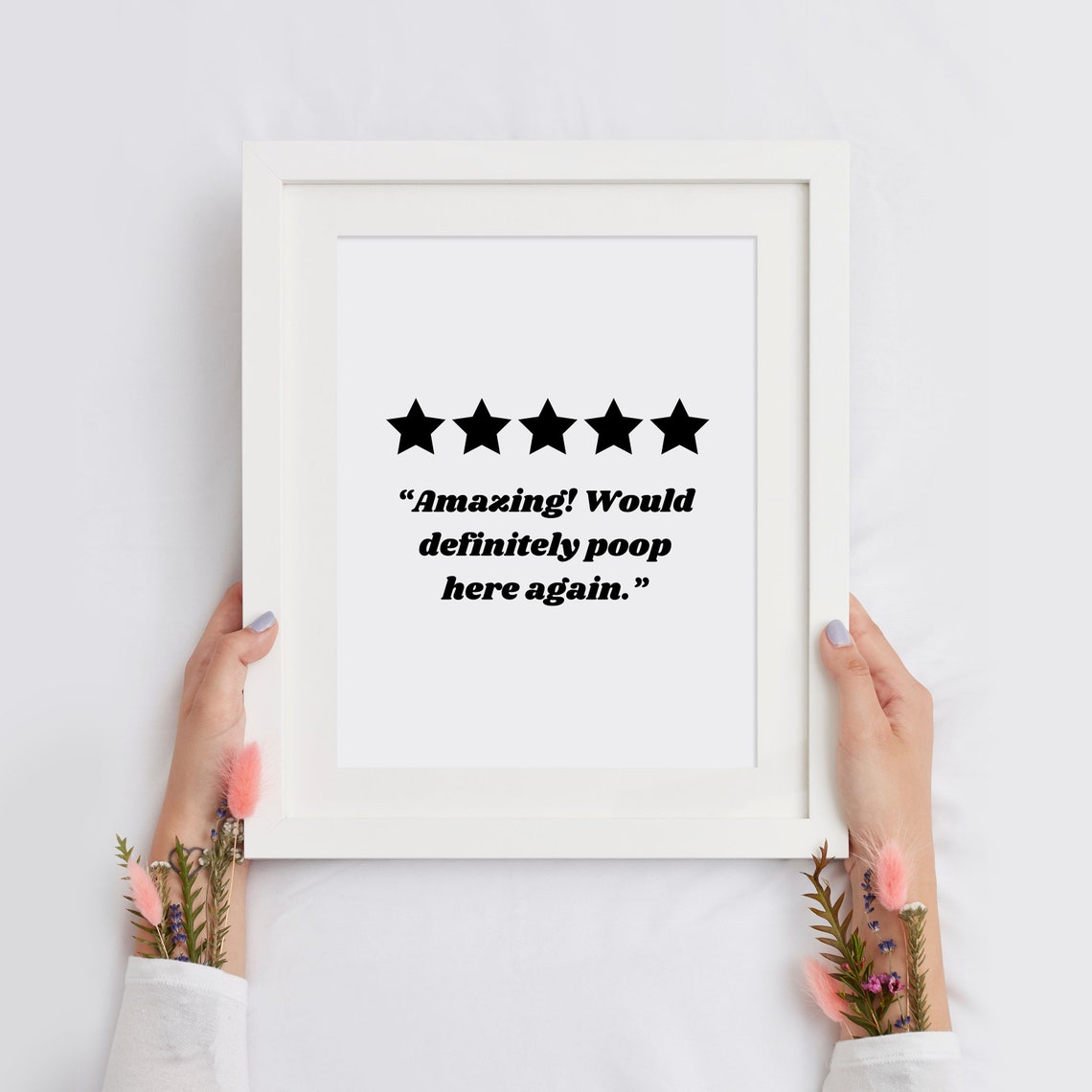 Would Poop Here Again Funny Bathroom Review Star Poster Humor - Image 2