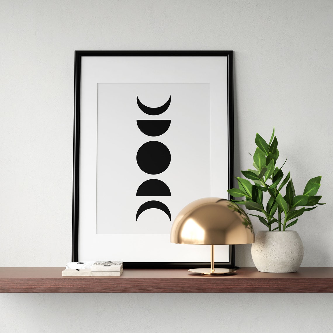 Black Moon Phase Icons Minimalist Celestial Boho Wall Decor Poster - Image 3