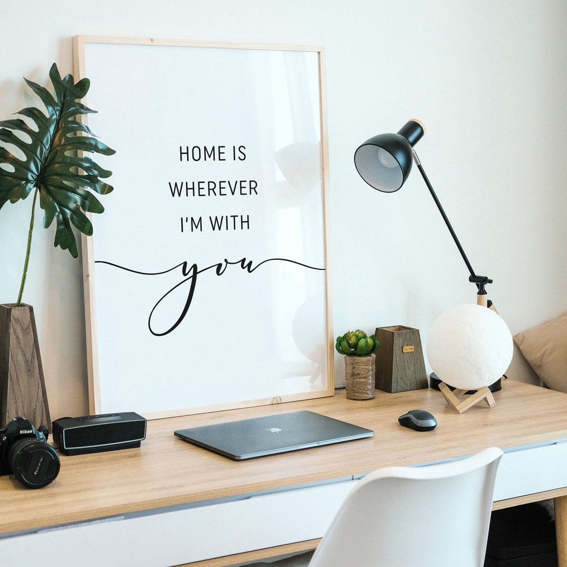 Home Is Wherever I Am With You Romantic Anniversary Quote Poster - Image 3