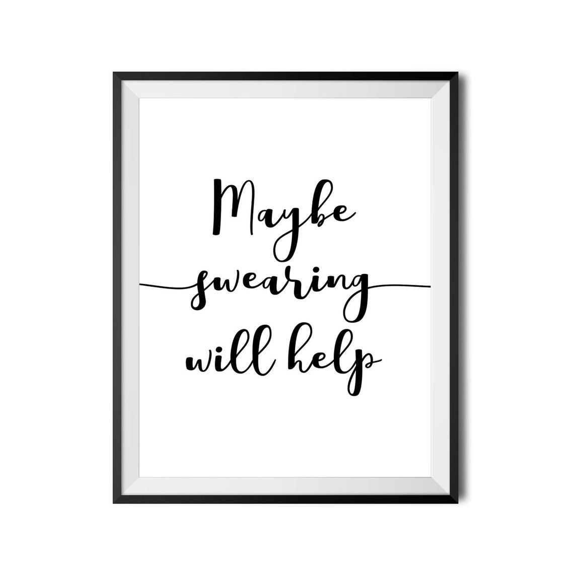 Maybe Swearing Will Help Script Funny Sassy Office Quote Poster - Image 4