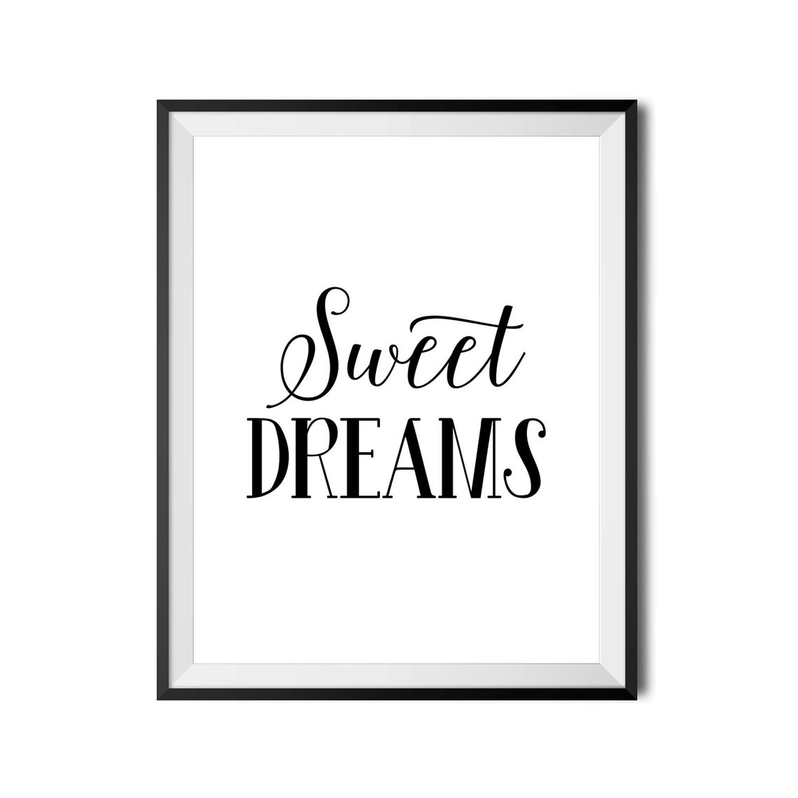 Sweet Dreams Elegant Script Cozy Bedroom Nursery Typography Poster - Image 4