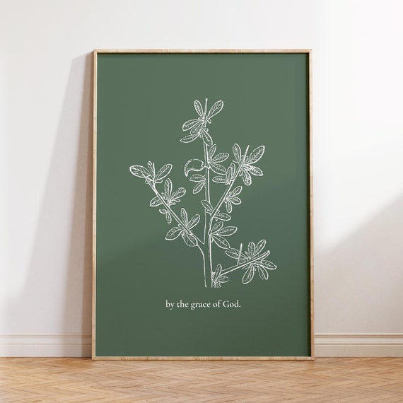 Grace Of God Christian Quote, Minimalist Wall Art Print