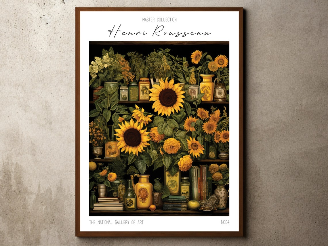 Henri Rousseau Sunflower Still Life Exhibition Poster Number Four