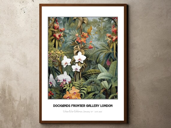 Henri Rousseau Print Poster Tropical Decor Botanical Jungle Exhibition Orchid Vintage Wall Art
