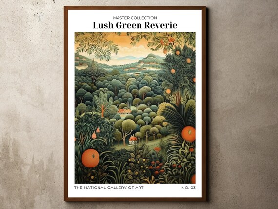 Henri Rousseau Print Poster Tropical Decor Botanical Jungle Exhibition Animals Forest Vintage Wall Art