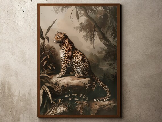 Vintage Leopard Print Ernst Haeckel Naturalist Wall Art Decor Nature Sketch Botanical Poster Africa Safari
