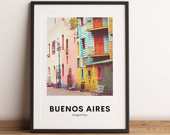 Buenos Aires Argentina Colorful La Boca Street Scene Photo Poster