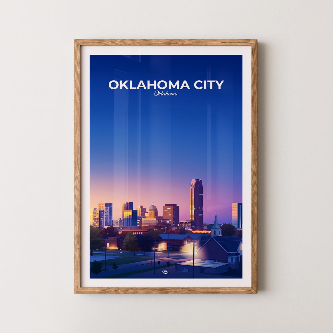 Oklahoma City Poster Oklahoma City Travel Poster Oklahoma City Art Print Oklahoma City Wall Art Oklahoma Poster Gift For Travelers
