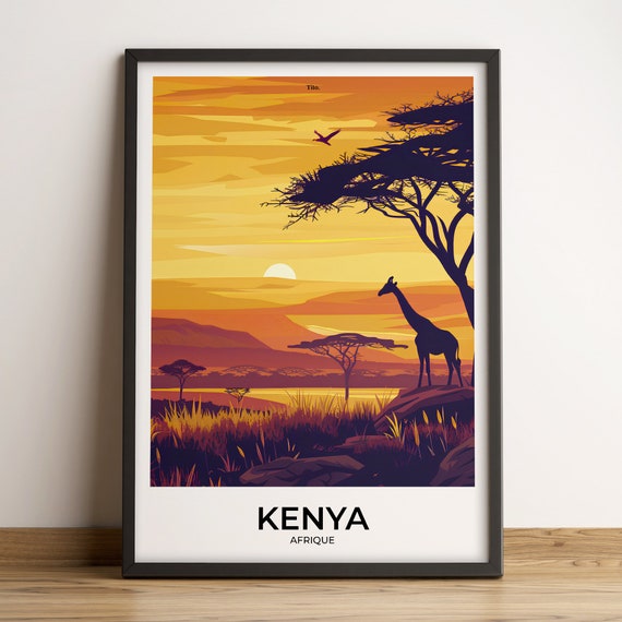 Kenya Poster Kenya Travel Poster Kenya Art Print Kenya Poster Kenya In Africa Customizable Gift