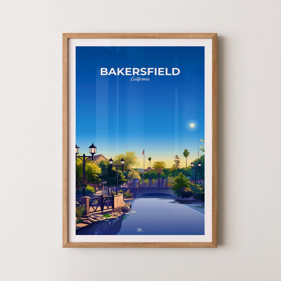Bakersfield Poster Bakersfield Travel Poster Bakersfield Art Print Bakersfield Wall Art California Poster Gift For Travelers