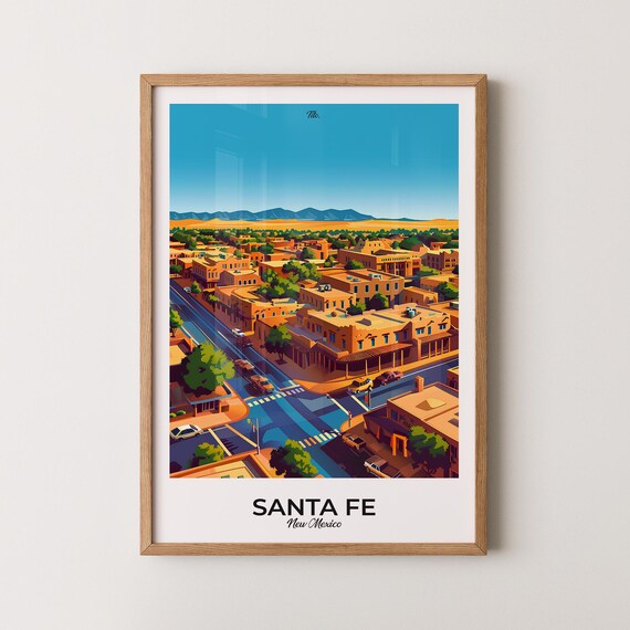 Santa Fe New Mexico Desert Cityscape Southwest Travel Wall Poster