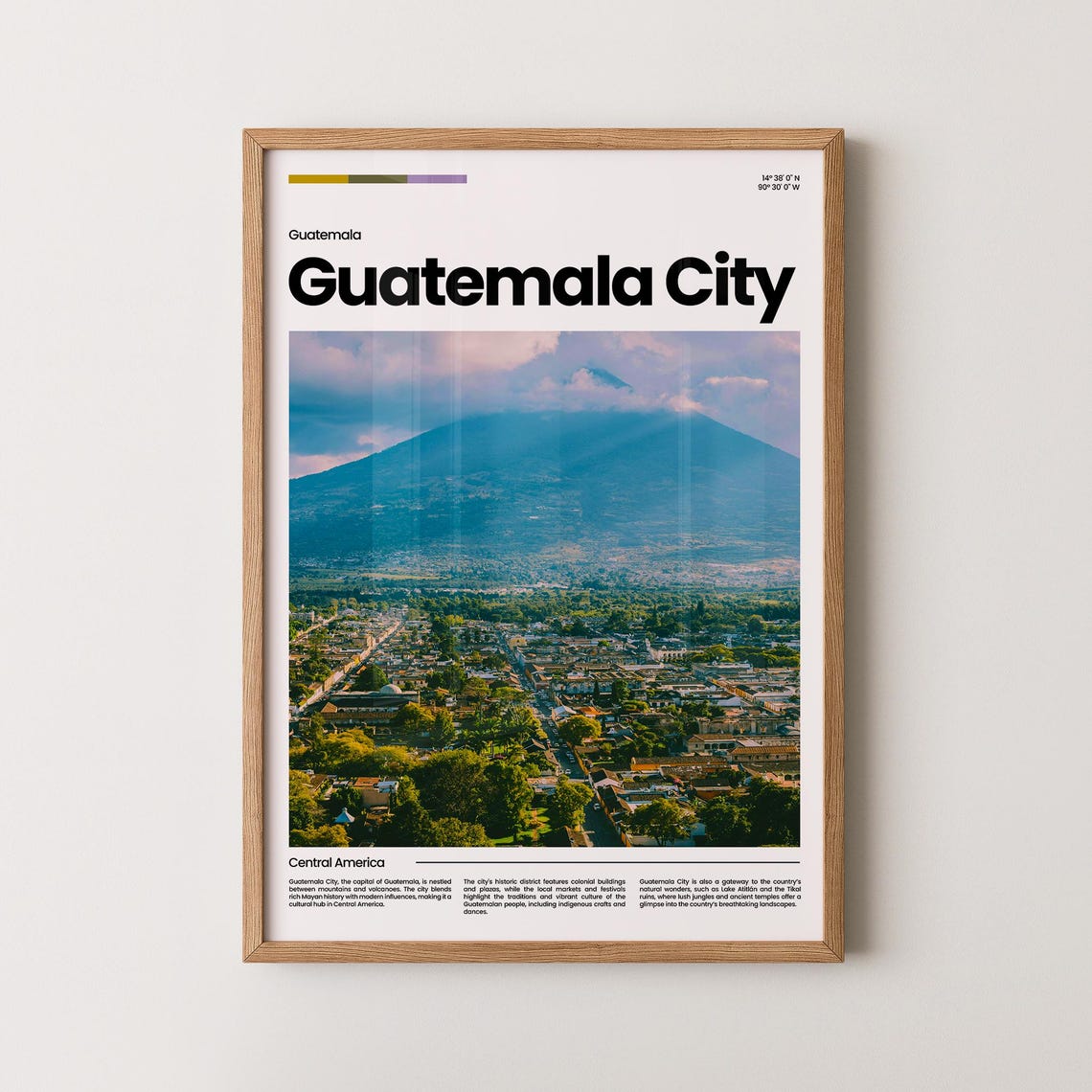 Guatemala City Poster Guatemala City Print Guatemala City Photo Guatemala City Art Guatemala Poster Guatemala Print Travel Poster Gift