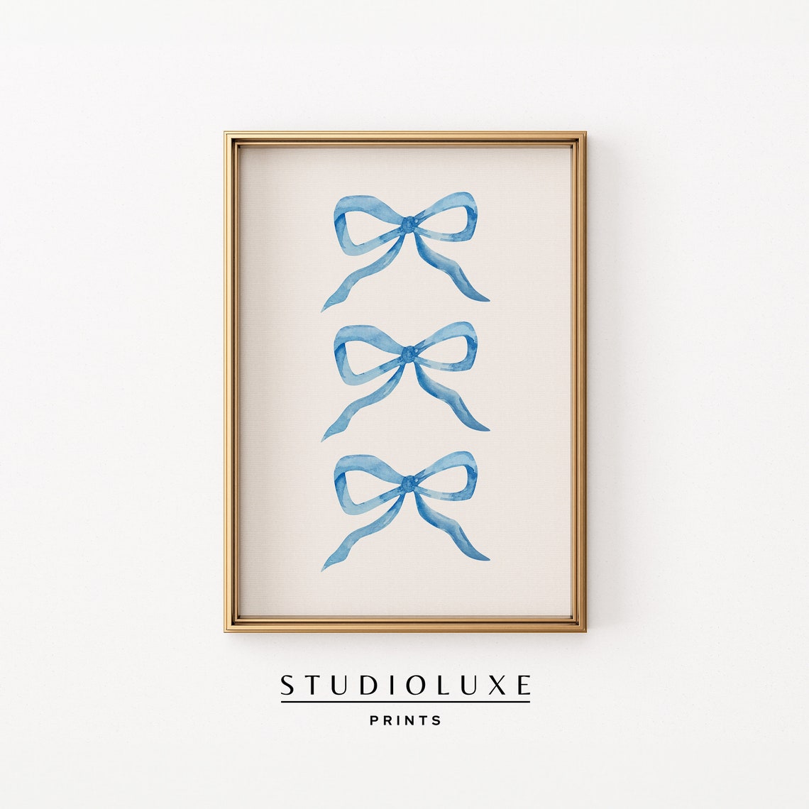 Blue Bow Wall Art, Coquette Room Decor