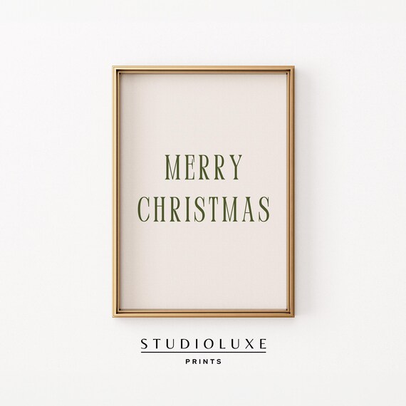 Merry Christmas Calligraphy Minimalist Neutral Holiday Poster