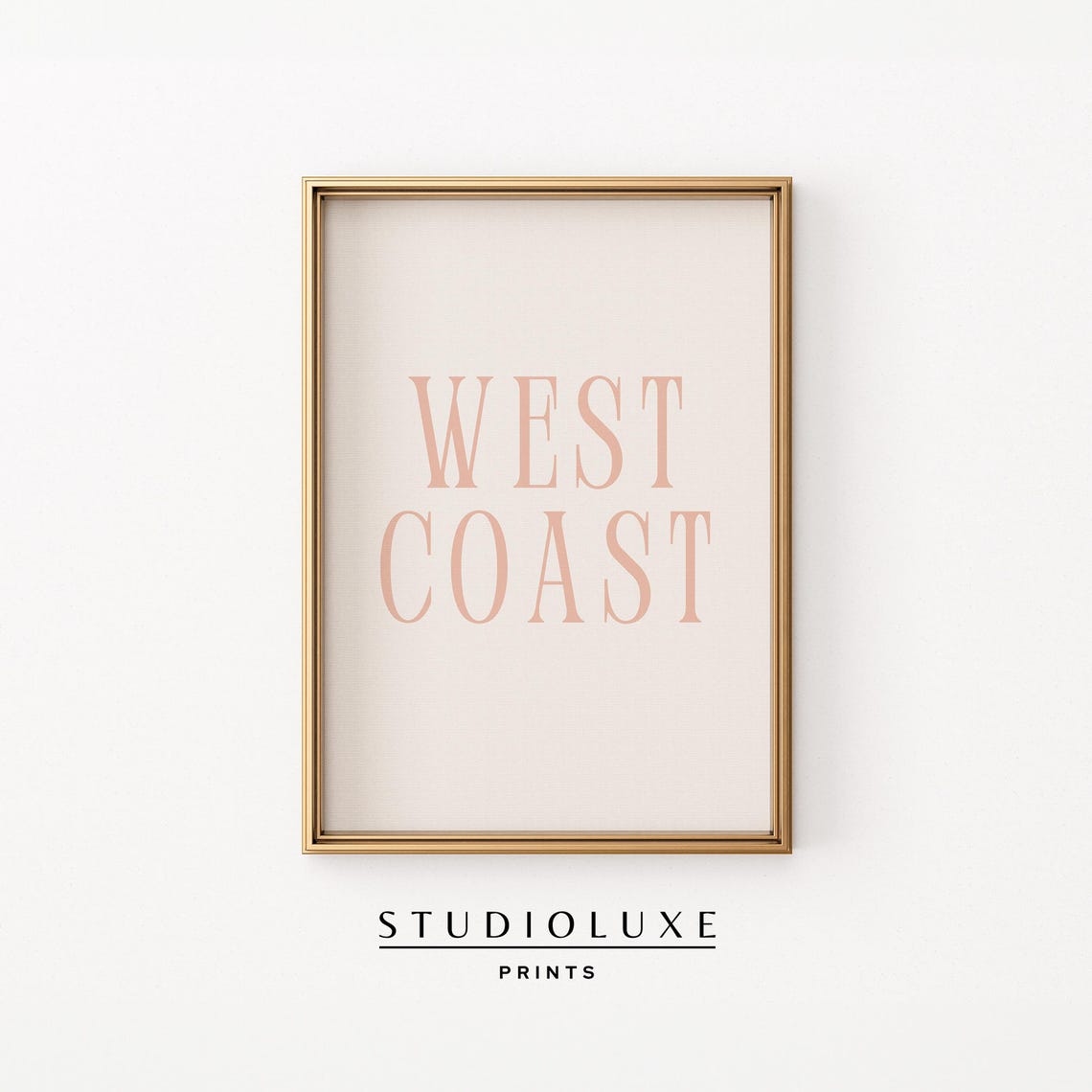West Coast Pink Serif Lettering Minimalist Typography Poster