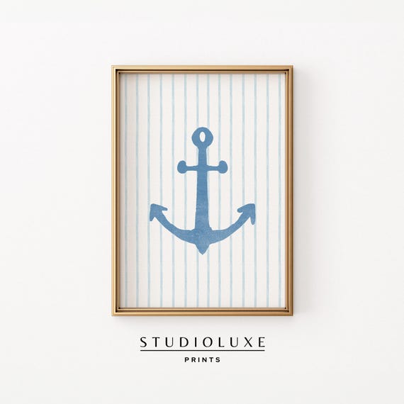 Anchor Minimalist Beach Poster, Coastal Wall Art