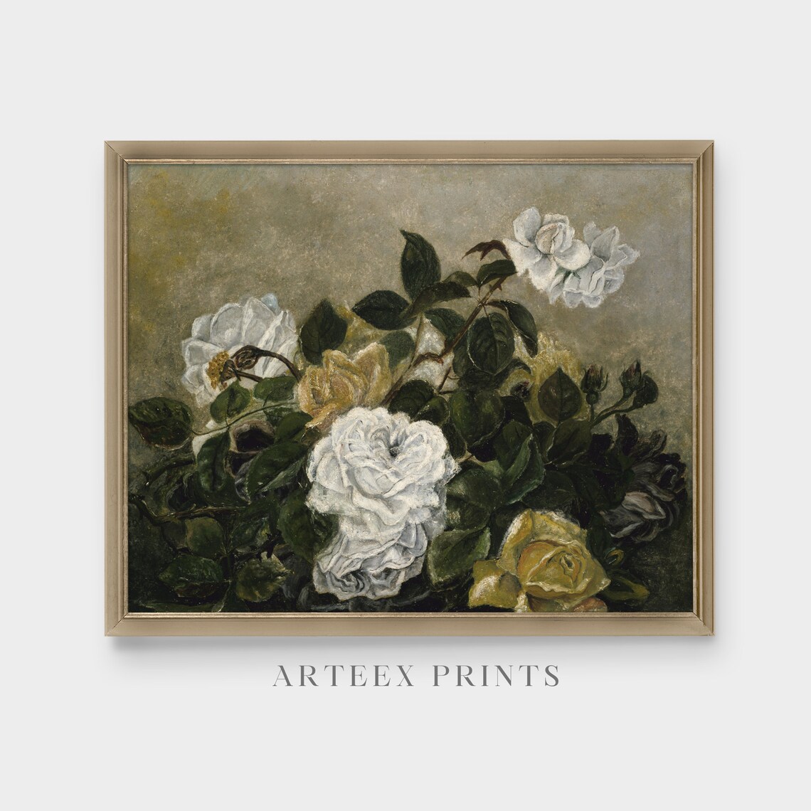 Still Life With Roses Vintage Floral Art Print - Image 3