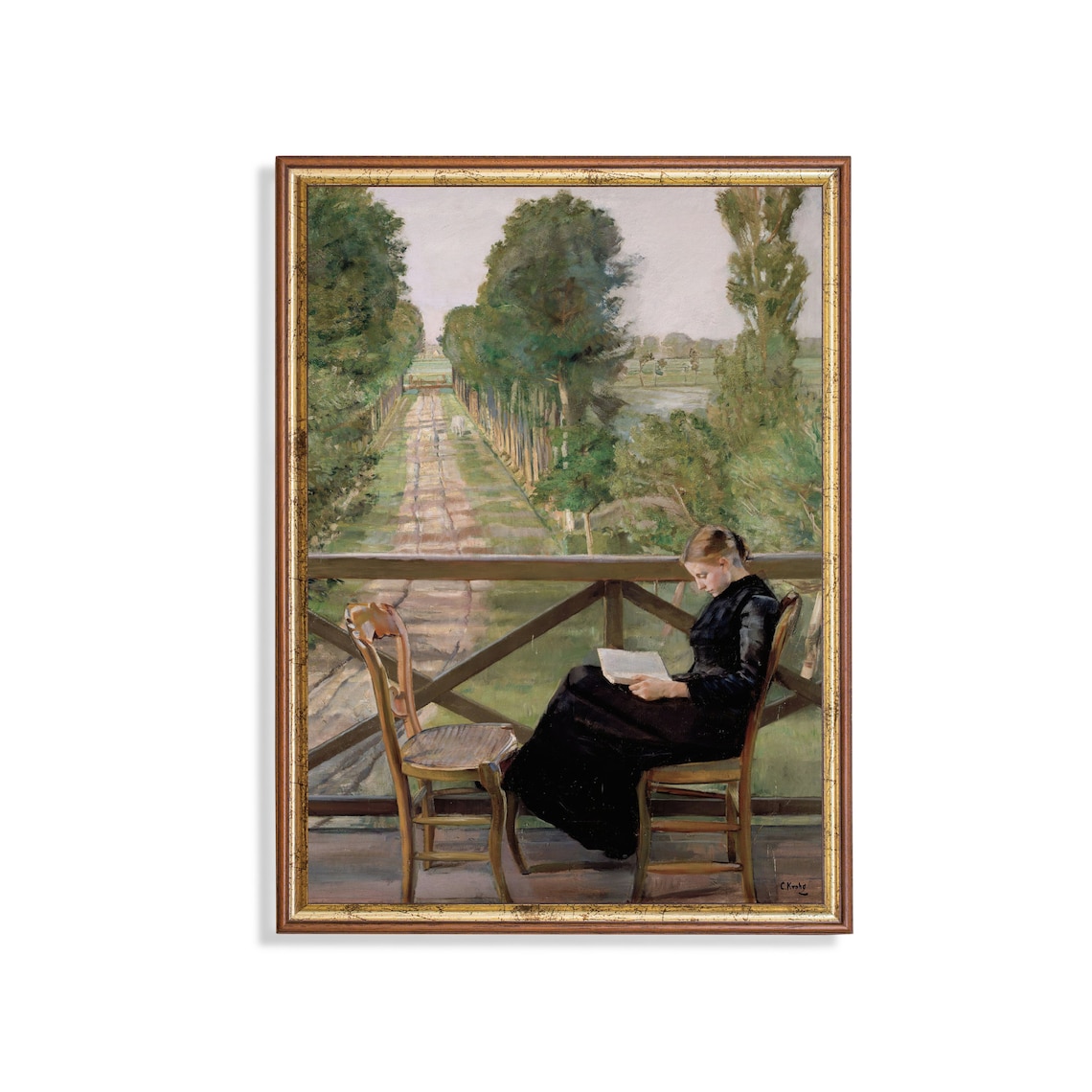 Woman Reading Book Vintage Victorian Portrait Art Print