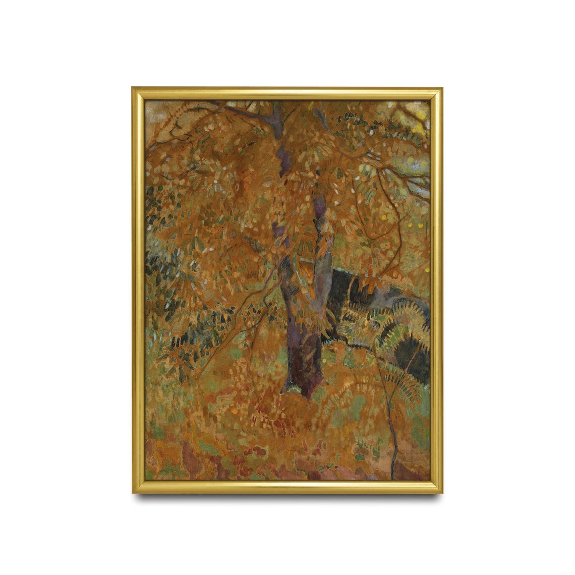 Golden Autumn Tree Canopy In A Woodland Vintage Landscape Poster - Image 2
