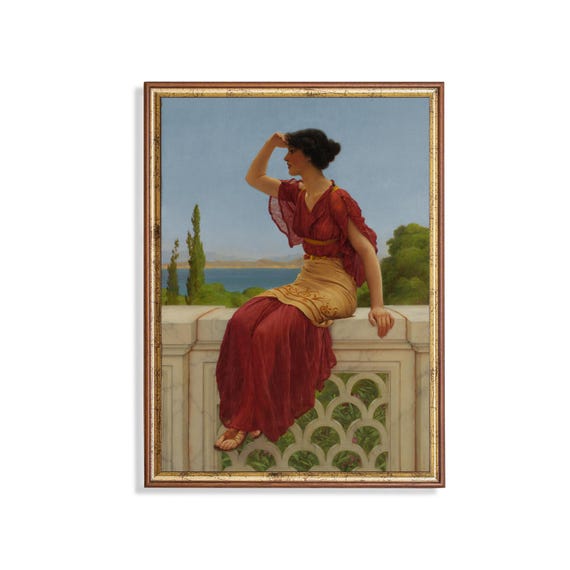 Mailed Print Vintage Portrait Painting Antique Woman Portrait Print And Ship Moody Rustic Print 18th Century Fine Art