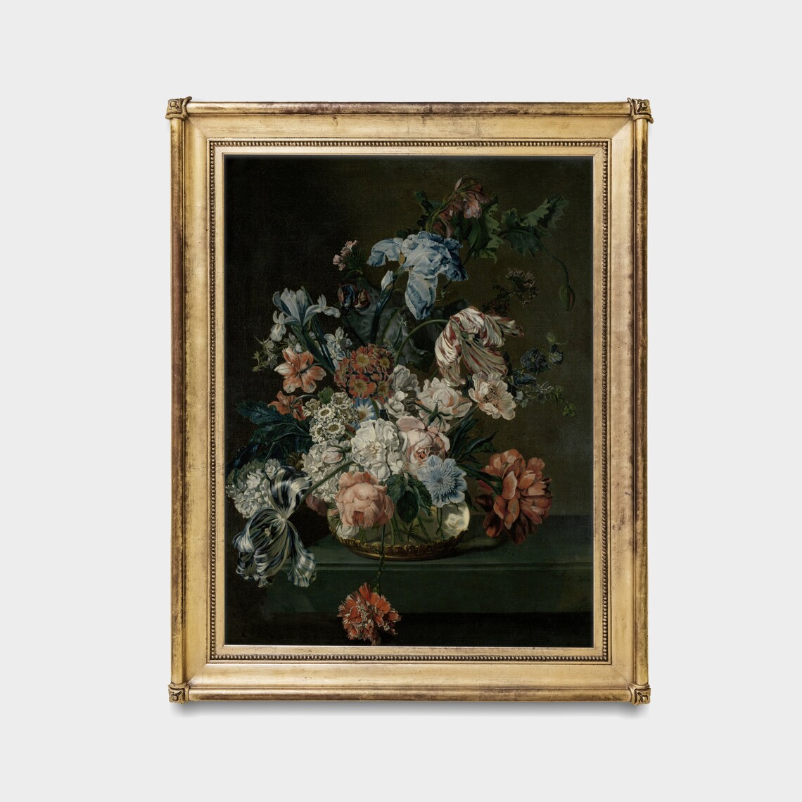 Still Life With Flowers Vintage Moody Floral Art Print - Image 2