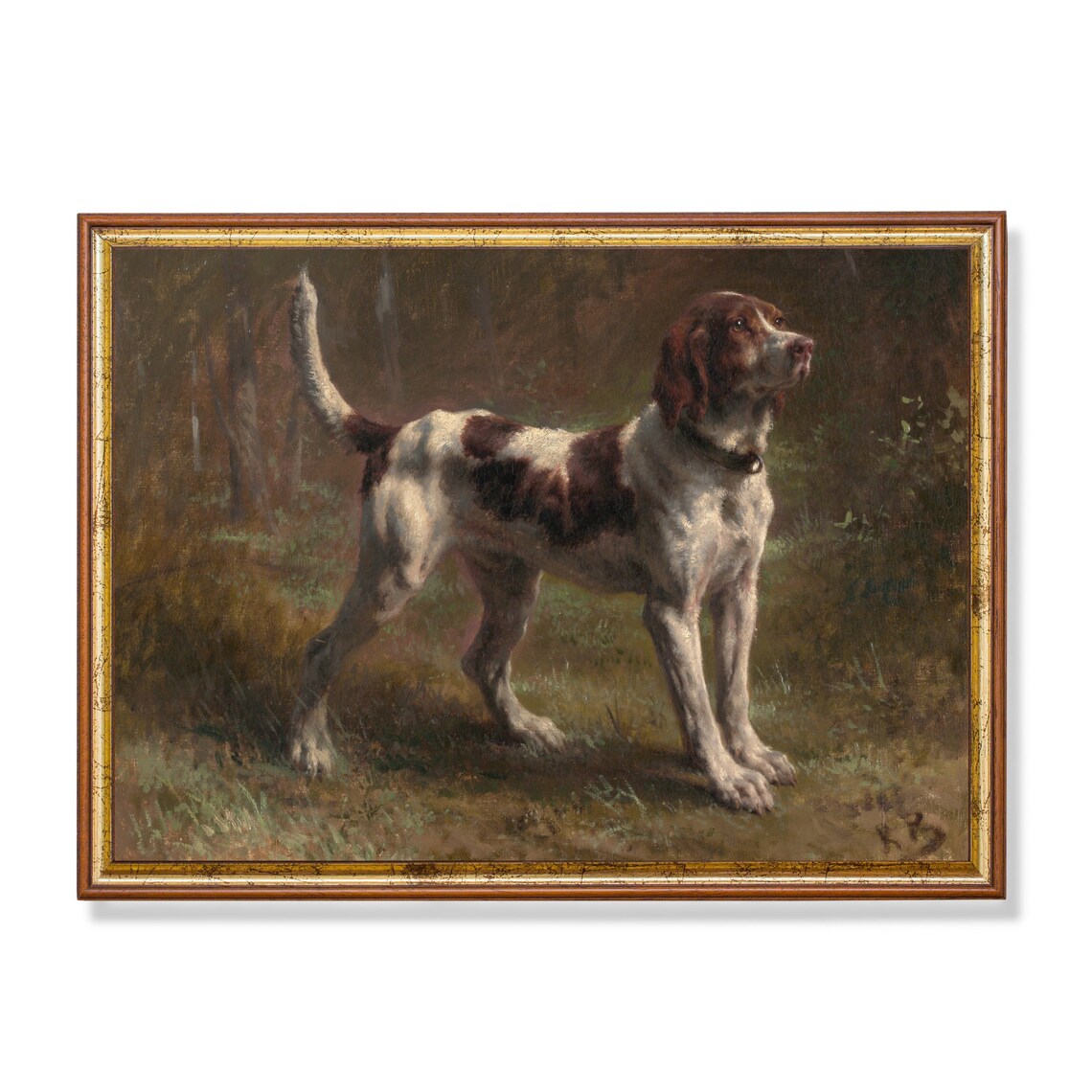 Vintage Dog Portrait, Rustic Farmhouse Art Print