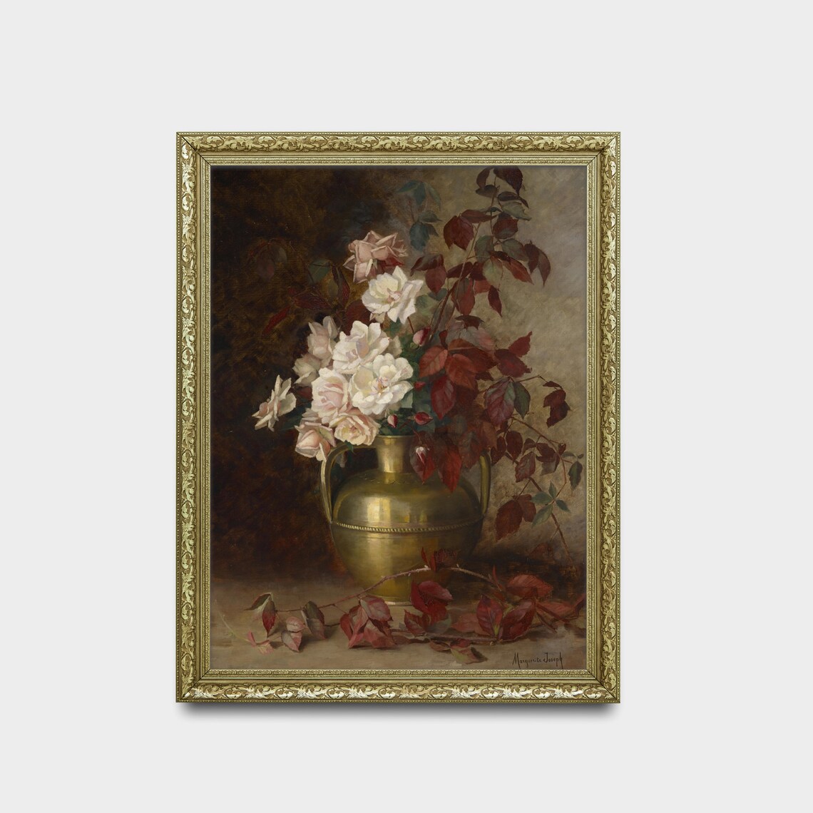 Vintage Still Life With Roses, Farmhouse Art Print - Image 2