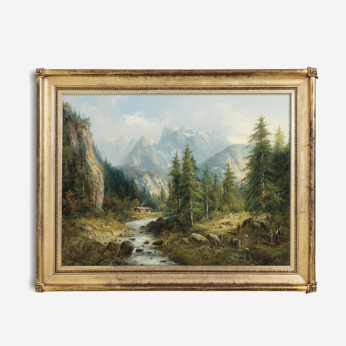 Vintage Rustic Mountain Landscape Poster Print - Image 2