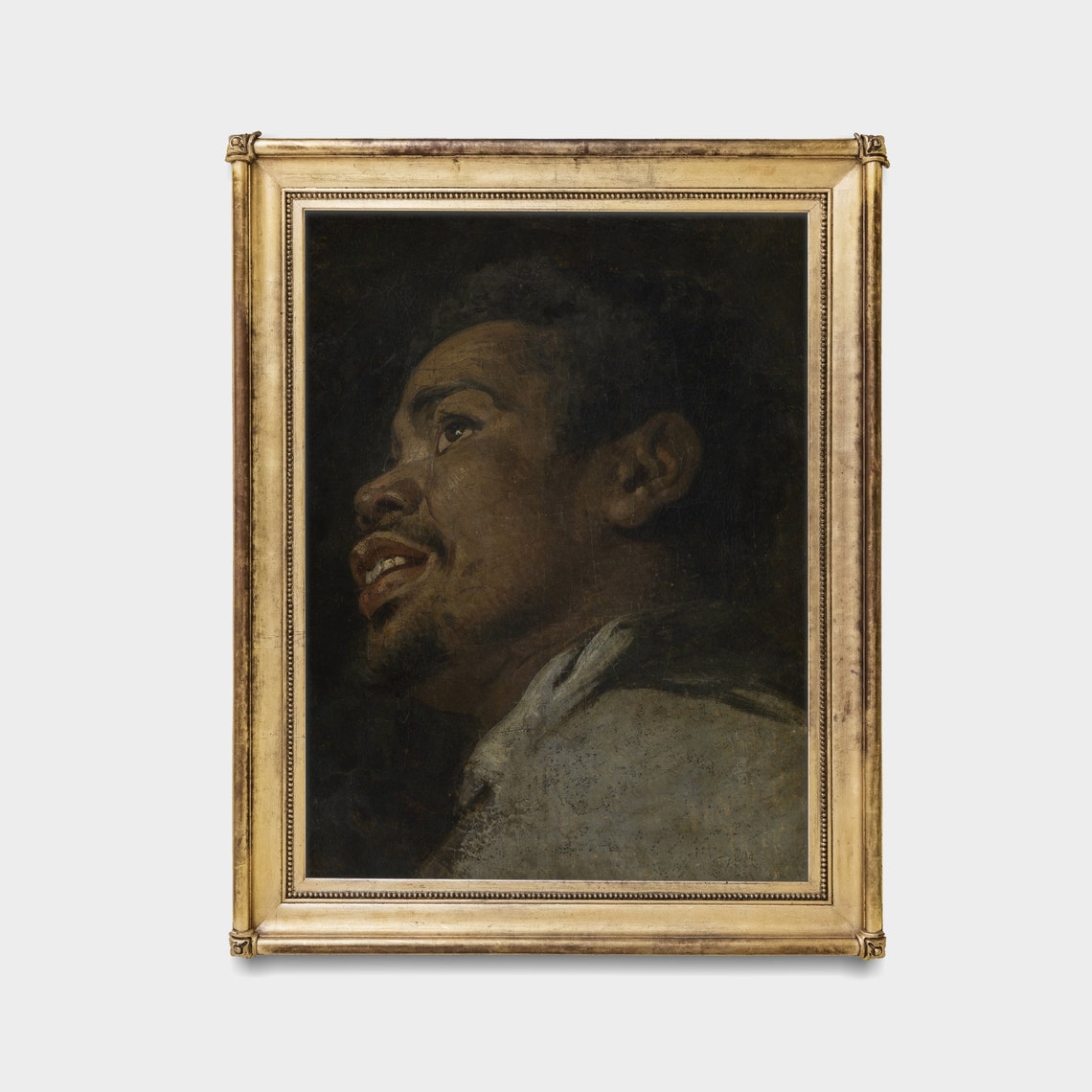 Laughing Man in Profile Dramatic Chiaroscuro Portrait Poster - Image 4