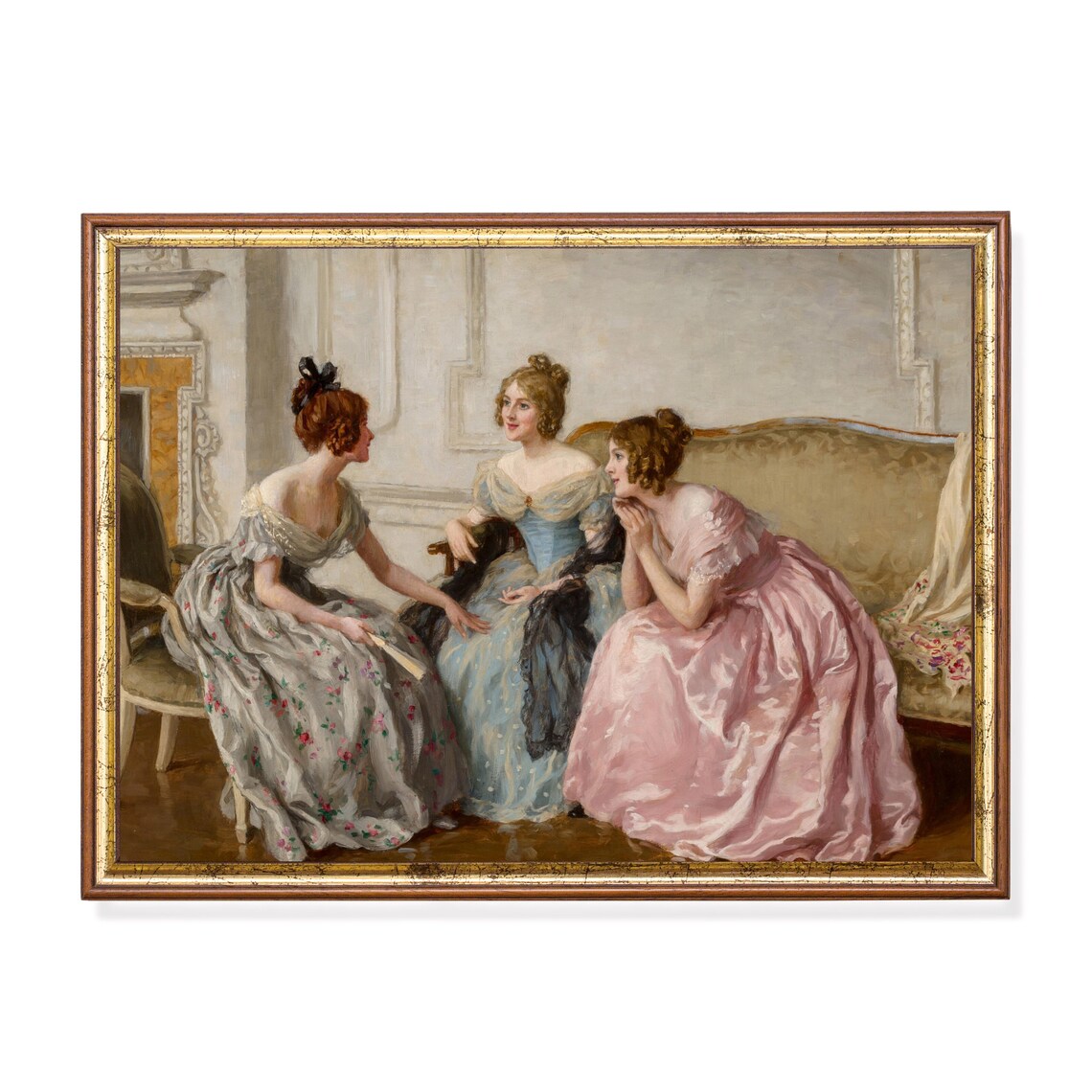 Printed And Shipped Vintage Portrait Painting Antique Women Portrait Rustic Oil Painting Print 19th Century Art Mailed Print