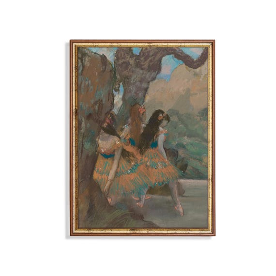 Printed And Shipped Vintage Ballerina Painting Antique Art Print Ballet Artwork Girl Room Decor Mailed Print Ballet Dancers