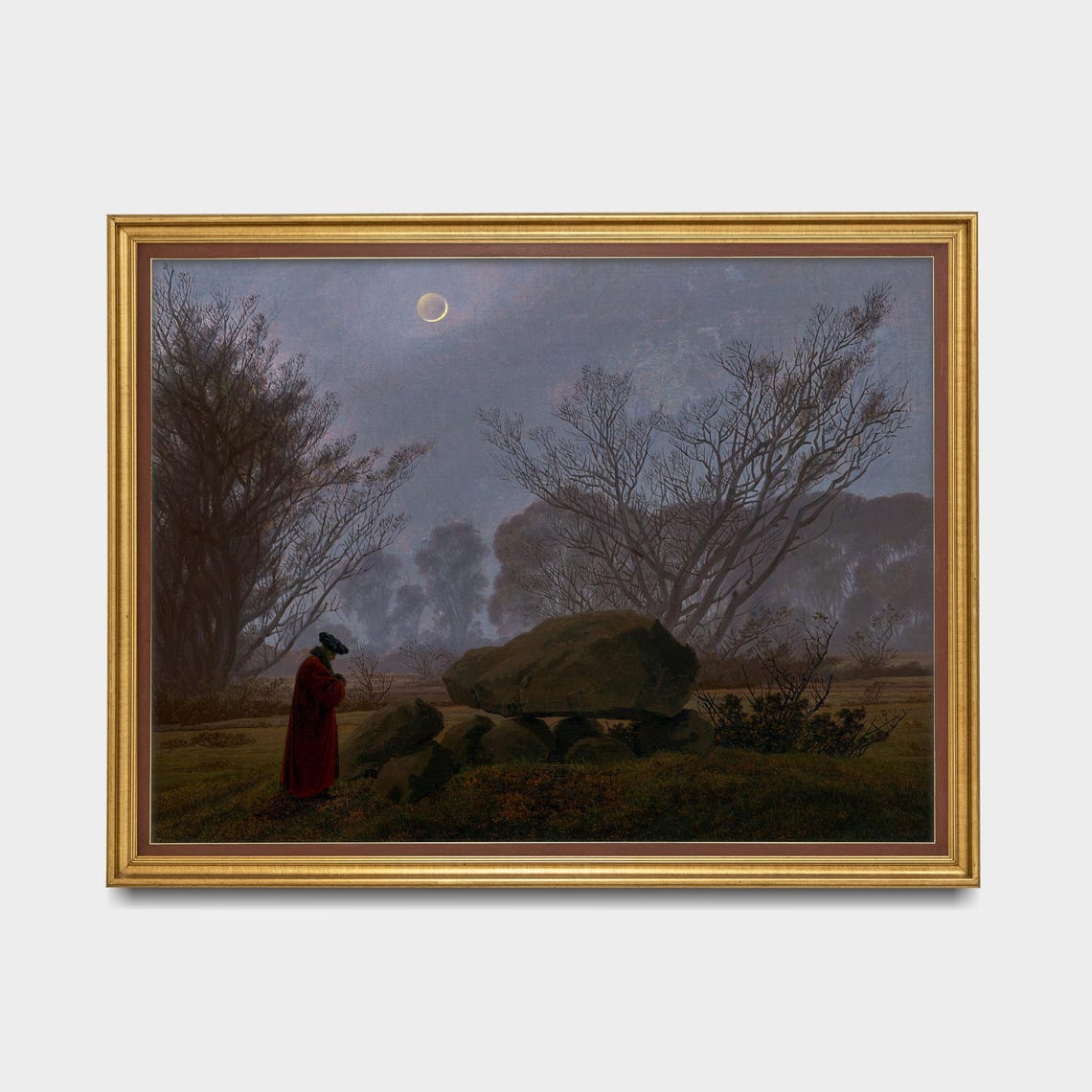 Moonlit Megalithic Tomb Caspar David Friedrich Romantic Poster - Image 5