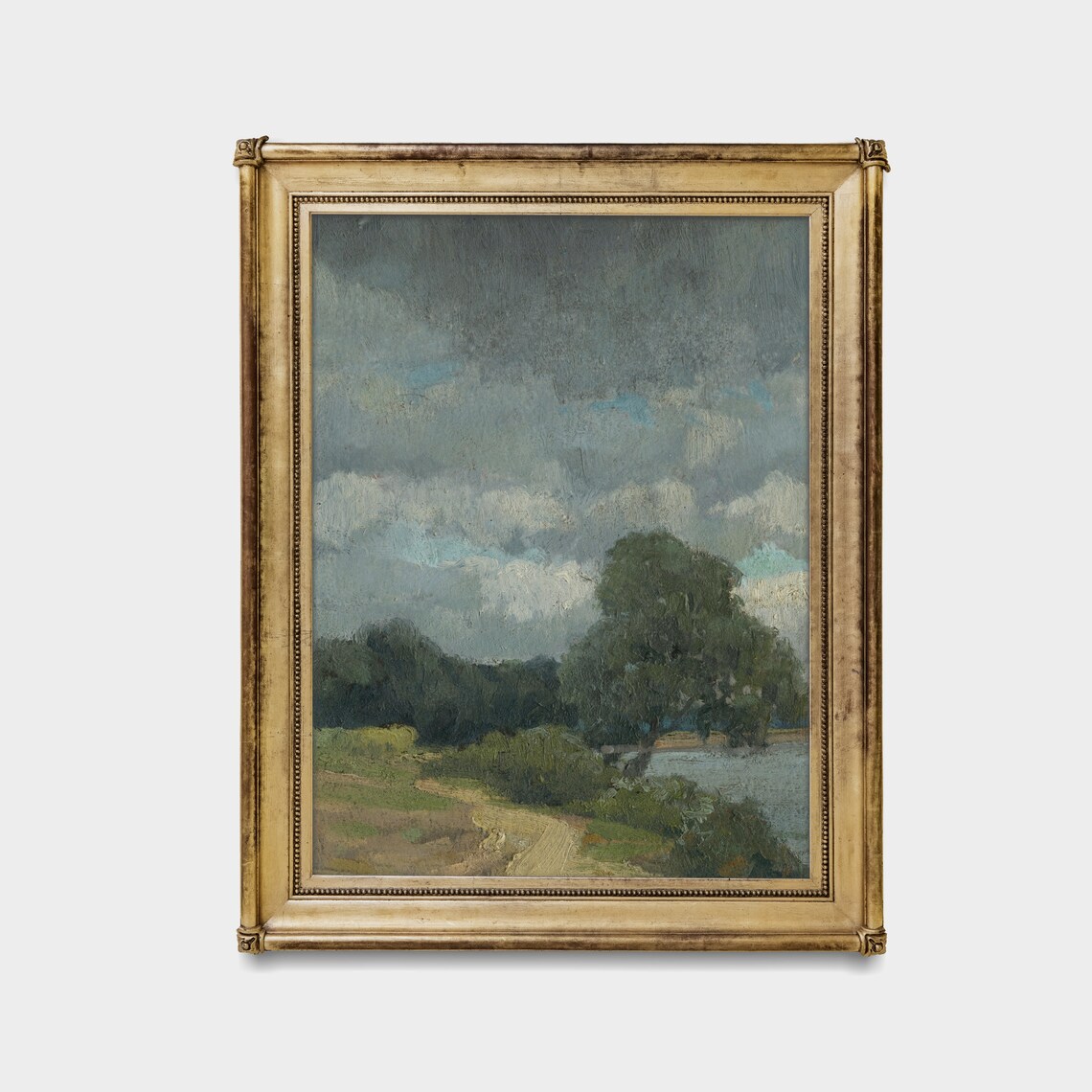 Stormy Country Path Landscape with Lone Tree Antique Art Poster - Image 4
