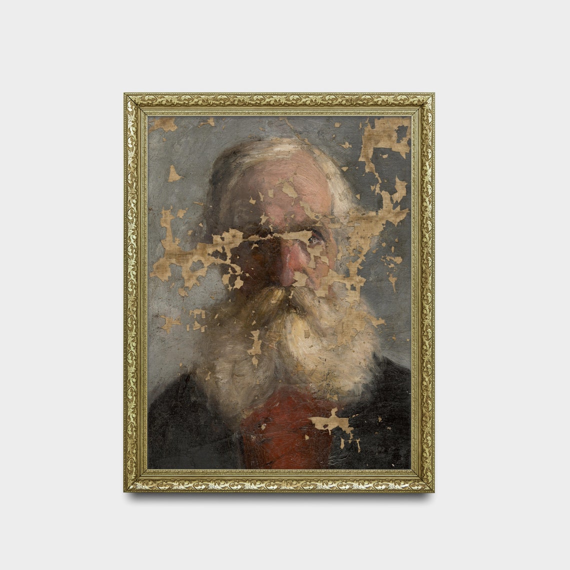 Distressed Antique Portrait of a White-Bearded Elderly Man Poster - Image 2