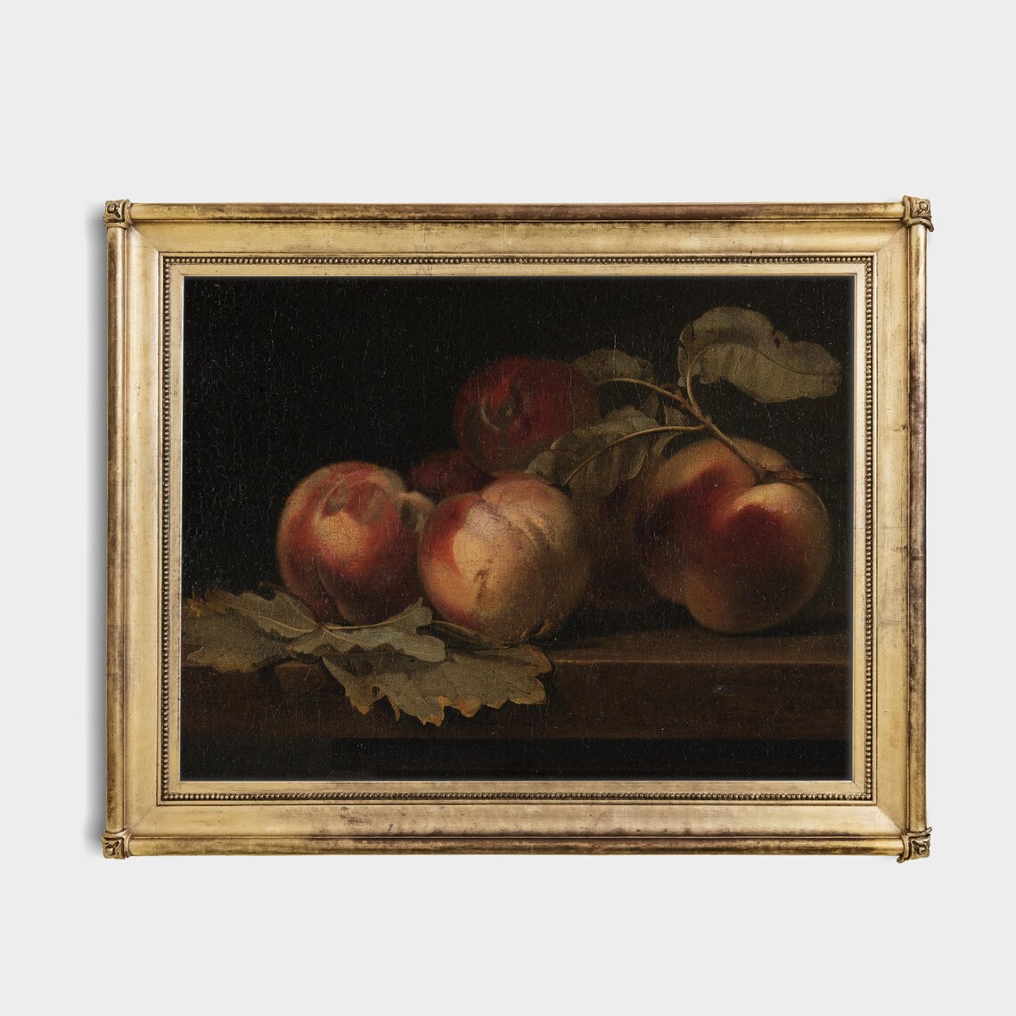Still Life With Peaches, Vintage Rustic Art Print - Image 2