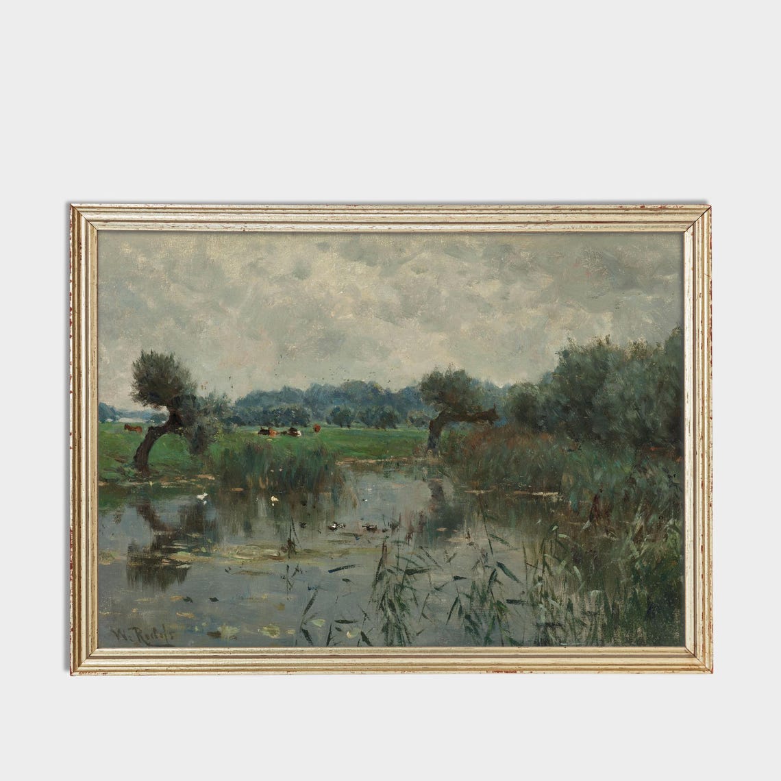 Water Meadows River Scene Willem Roelofs Dutch Landscape Poster - Image 3