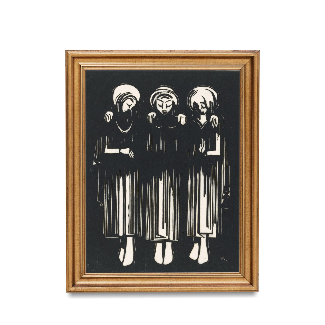 Three Women Painting, Vintage Abstract Art Print - Image 2