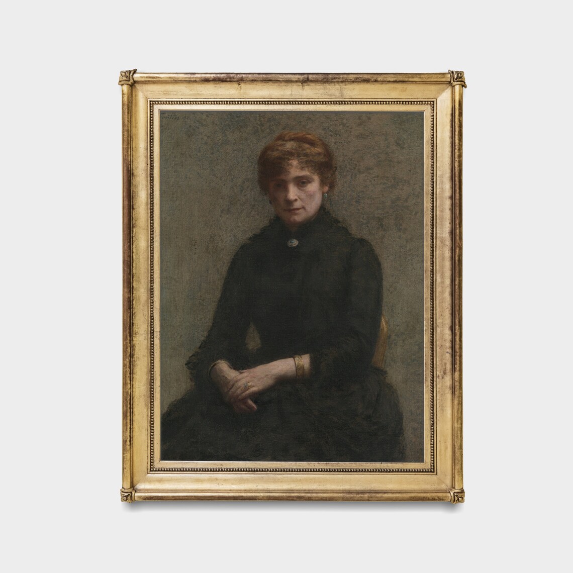 Woman in Black Dress Vintage Victorian Portrait Painting Poster - Image 3