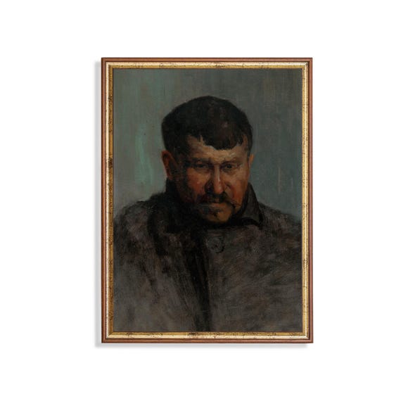 Print And Ship Vintage Gentleman Portrait Antique Man Portrait Mailed Print Oil Painting Print Moody Rustic Fine Art Print