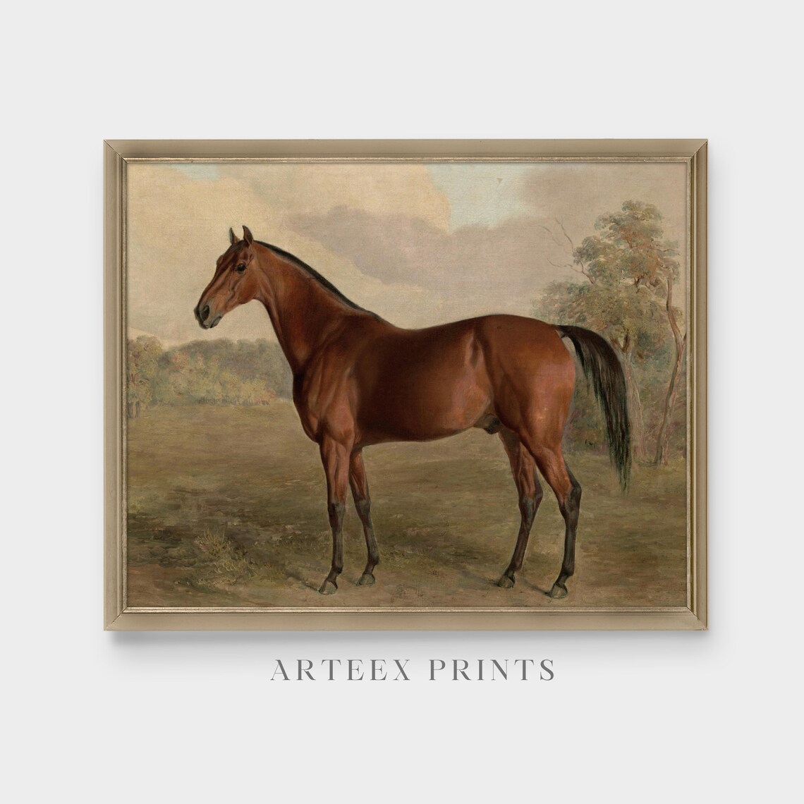 Mailed Print Vintage Horse Painting, Rustic Farmhouse Decor - Image 5