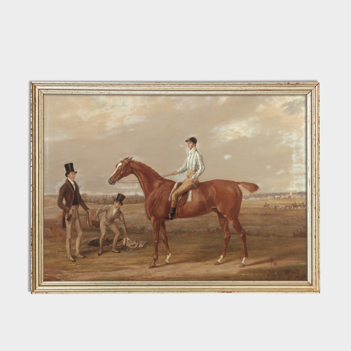 Jockey on a Chestnut Racehorse with Gentlemen Sporting Poster - Image 2