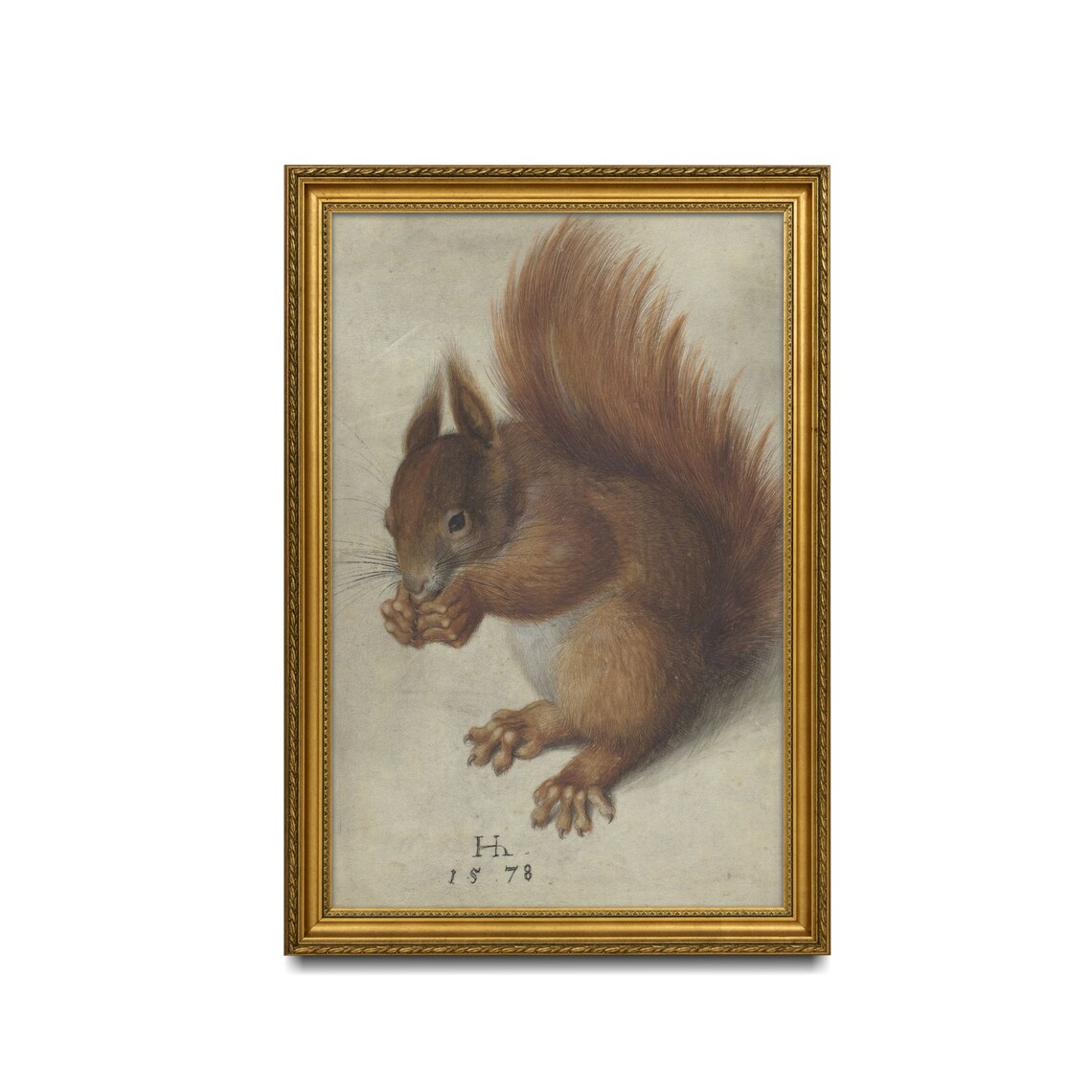 Vintage Squirrel Art Print, Rustic Neutral Decor - Image 4