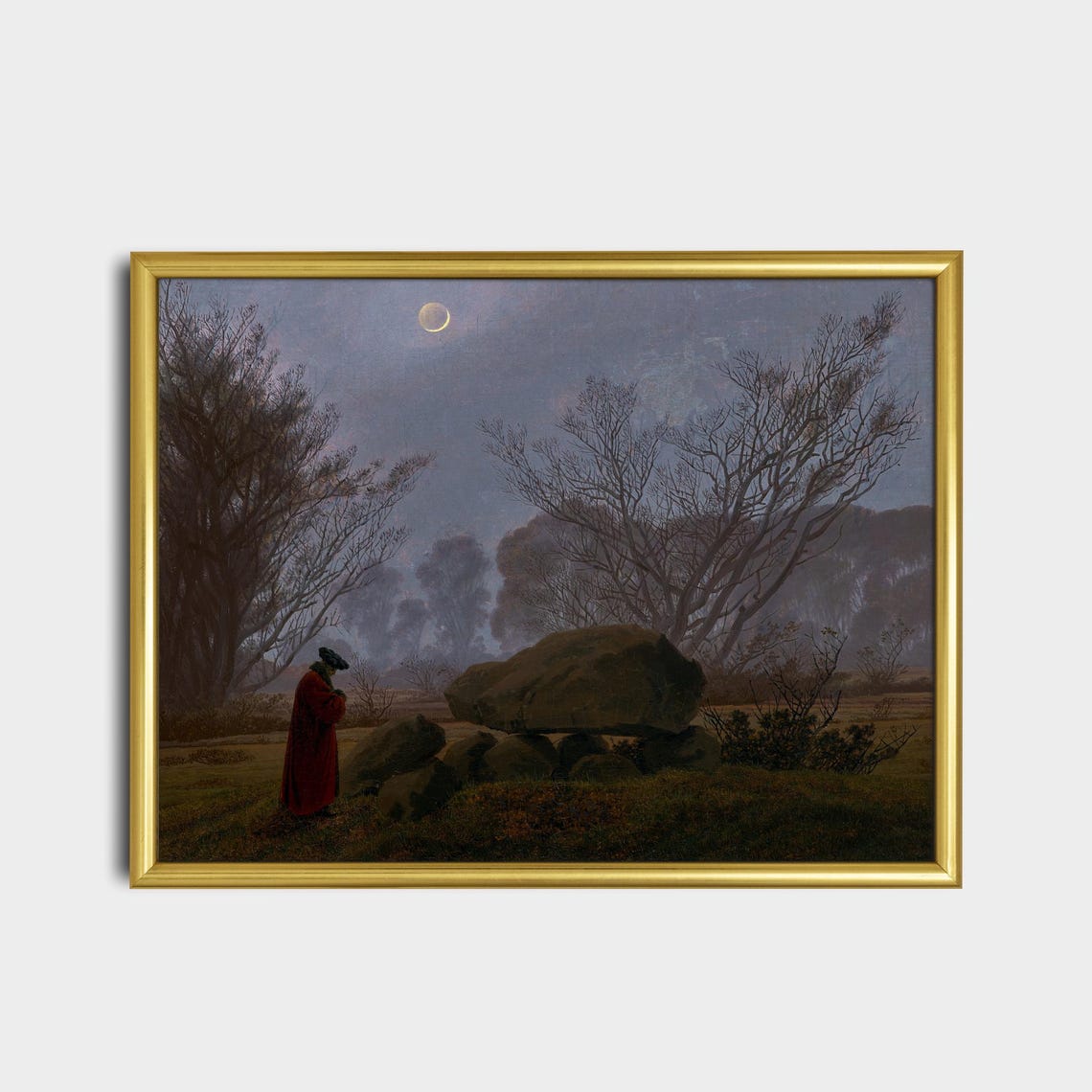Moonlit Megalithic Tomb Caspar David Friedrich Romantic Poster - Image 2